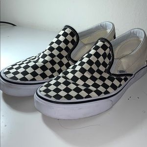 used Vans checkered slip on